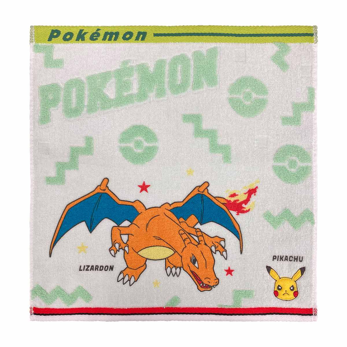 タオル ポケモン ハンドタオル 34×35cm ( ポケットミンスター 手拭きタオル 綿100 ホゲータ ニャオハ クワッス ソウブレイズ×グレンアルマ リザードン POKEMON キャラクター タオルハンカチ 34×35 アップリケ 刺繍 たおる ) 【リザードン】 リザードン