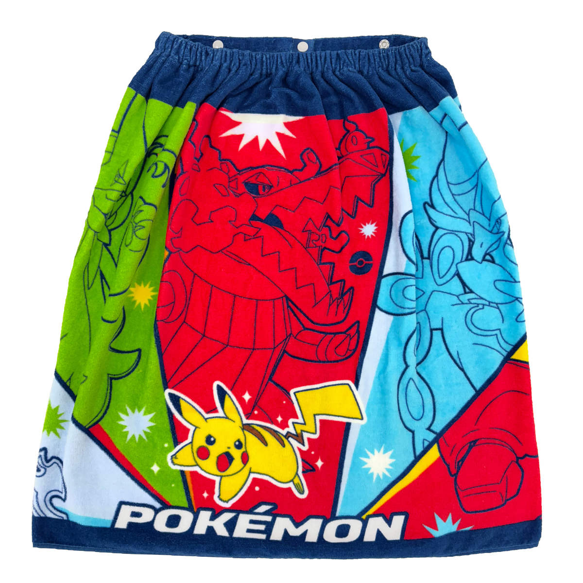 巻きタオル マキタオル キャラクター 60×115cm ( タオル プール ラップタオル キッズ 綿100 M 60cm プリンセス ミニーマウス トーマス パウパトロール ポケモン パーモット ピカチュウ 海水浴 ビーチ プール用タオル ) 【ポケモン24】 ポケモン24