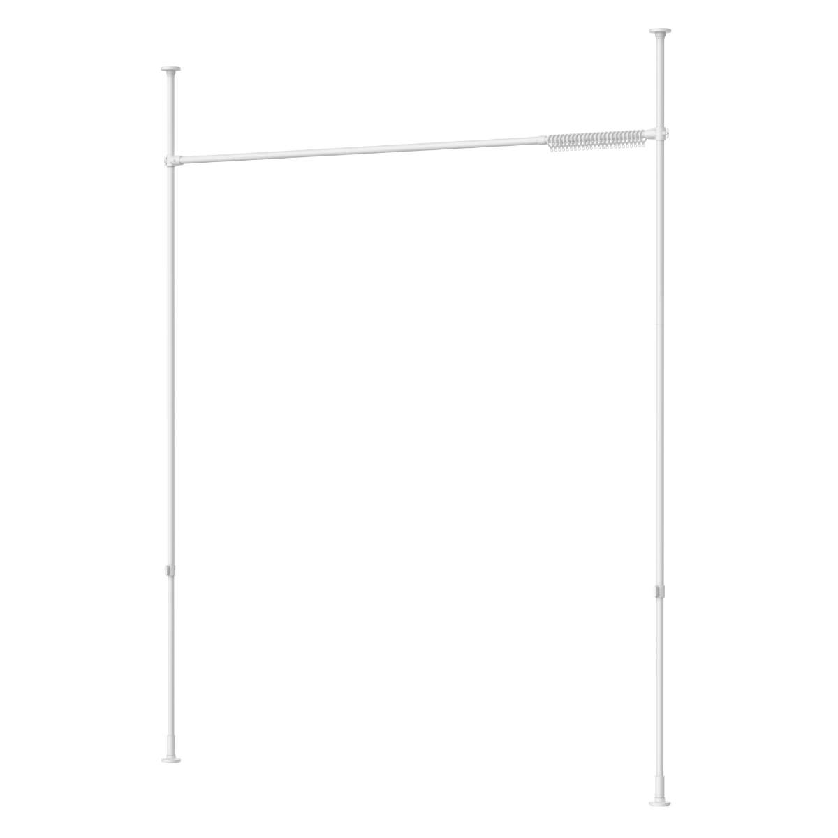 突っ張り カーテン間仕切り ワイド 幅180-287cm 工具不要 ( つっぱり カーテン カーテンポール 間仕切り 目隠し 伸縮 簡単設置 リング付き 突っ張り式 つっぱり式 パーテーション パーティション 簡単組立 カーテンリング )