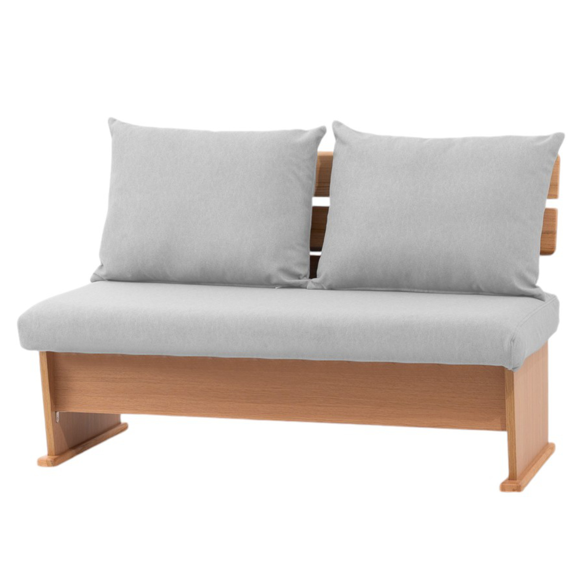 ソファ ダイニングソファ 2人掛け 幅120cm 座面下収納付 ( ソファー ダイニング 食卓椅子 木製 天然木 ダイニングチェア クッション イス 椅子 カバーリング 撥水 ファブリック 傷に強い おしゃれ 収納付き ) 【ライトグレー】 ライトグレー