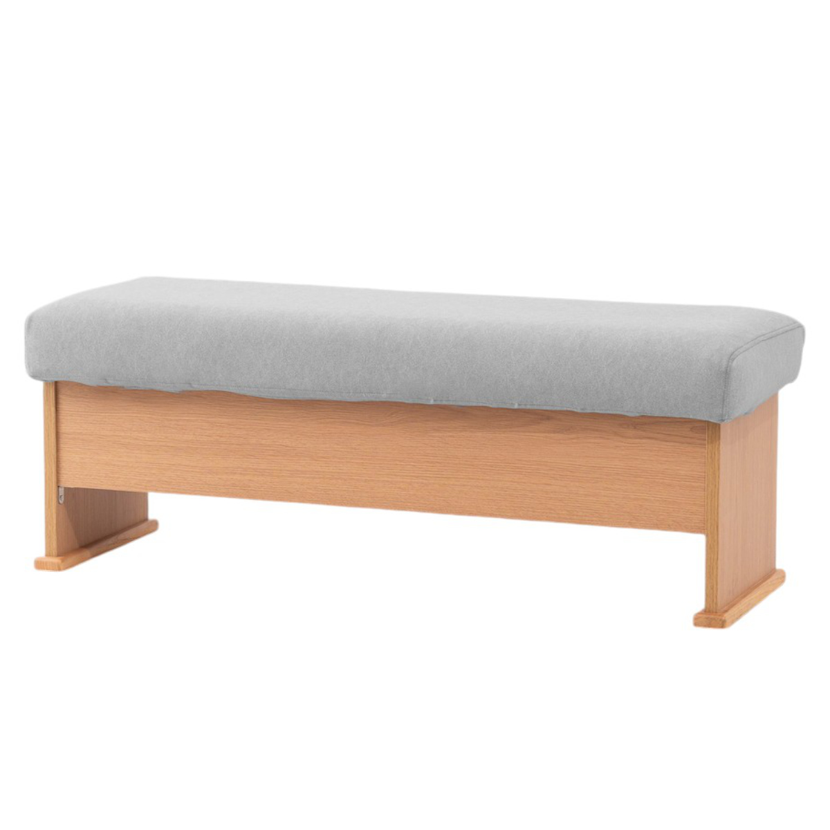 ダイニングベンチ 2人掛け 幅112cm 座面下収納付 ( ソファー ダイニング ベンチ 食卓椅子 木製 天然木 クッション チェア 椅子 カバーリング 撥水 ファブリック 傷に強い ダイニングチェア ) 【ライトグレー】 ライトグレー