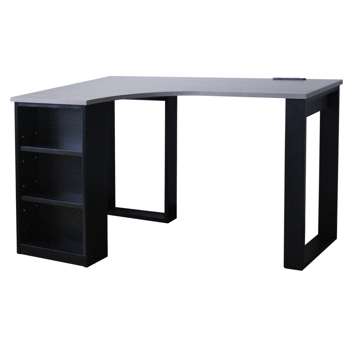 ワークデスク 幅135cm コーナーデスク USB付コンセント 収納棚付 ( デスク 机 学習机 勉強机 パソコンデスク 棚付き オフィスデスク 木製 学習デスク 勉強デスク パソコン PC 作業机 平机 ) 【左側】 左側