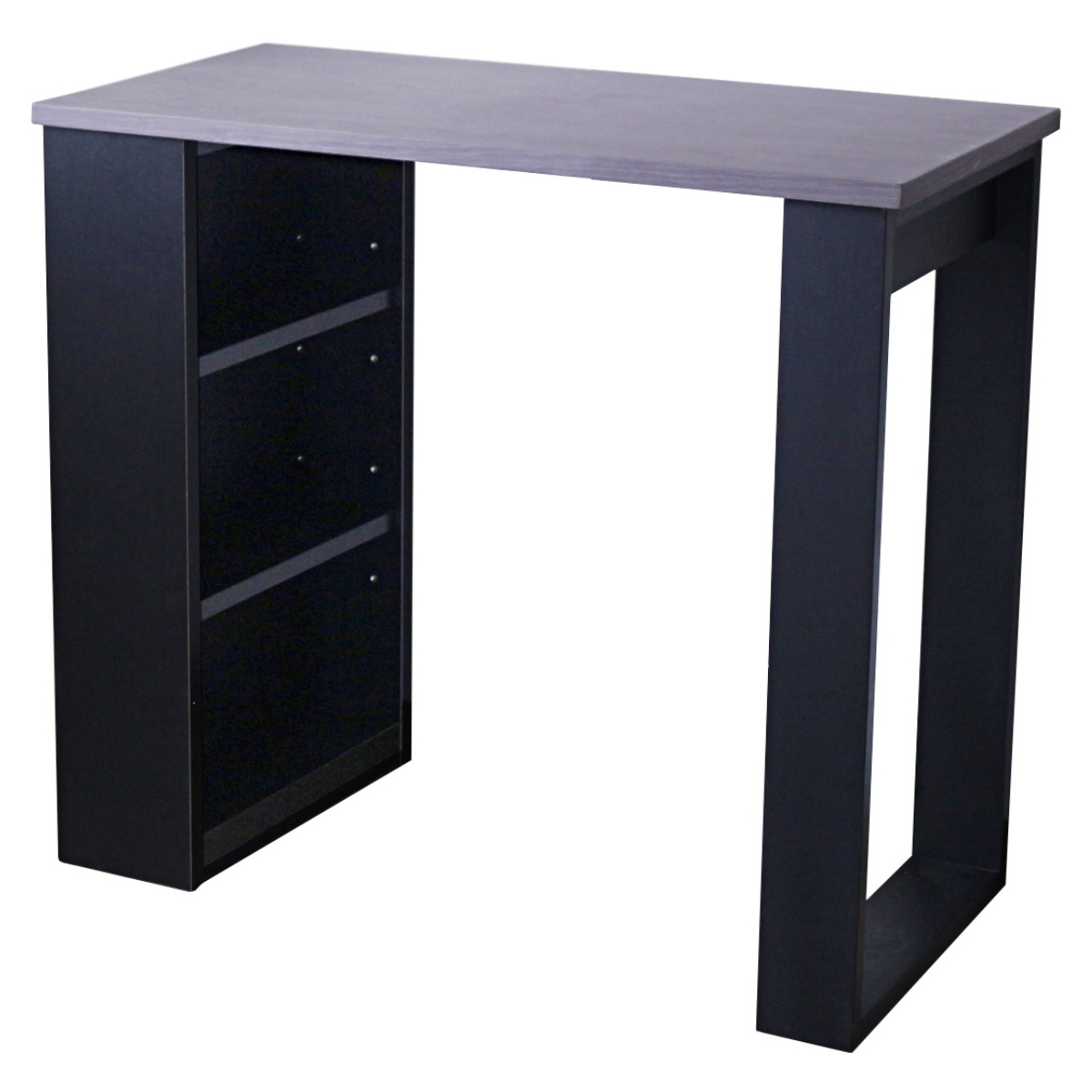 ワークデスク 幅100cm 収納棚付 ( デスク 机 コンパクト 学習机 勉強机 パソコンデスク 棚付き オフィスデスク 木製 学習デスク 勉強デスク パソコン PC 作業机 平机 )