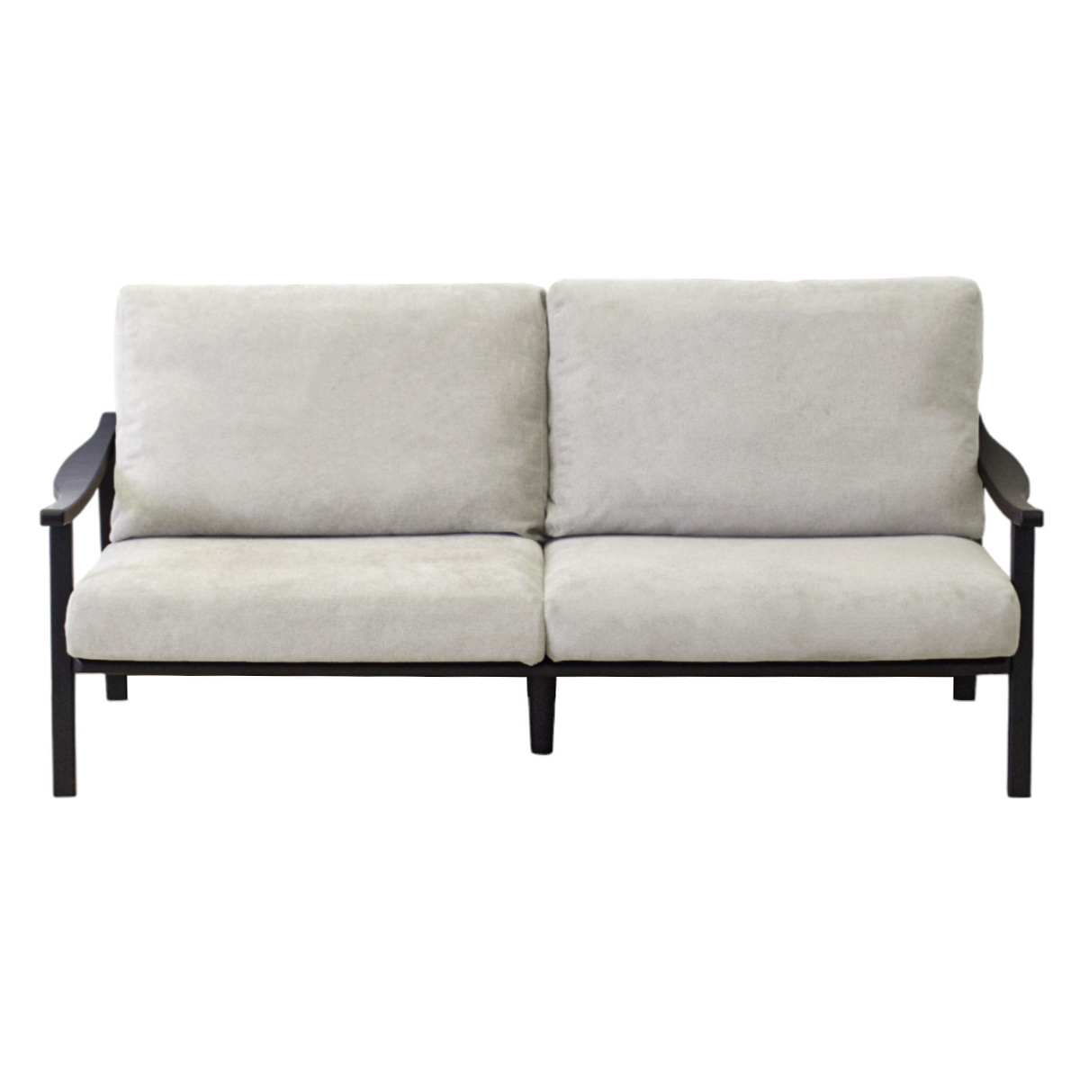 ソファ 3人掛け 幅180cm ブラックフレーム ( ソファー リビングソファ 木製 天然木 背もたれ 座面 クッション 取り外し ファブリック カバーリング 取り外し可能 脚付き 背クッション 柔らかい おしゃれ ) 【ライトグレー】 ライトグレー