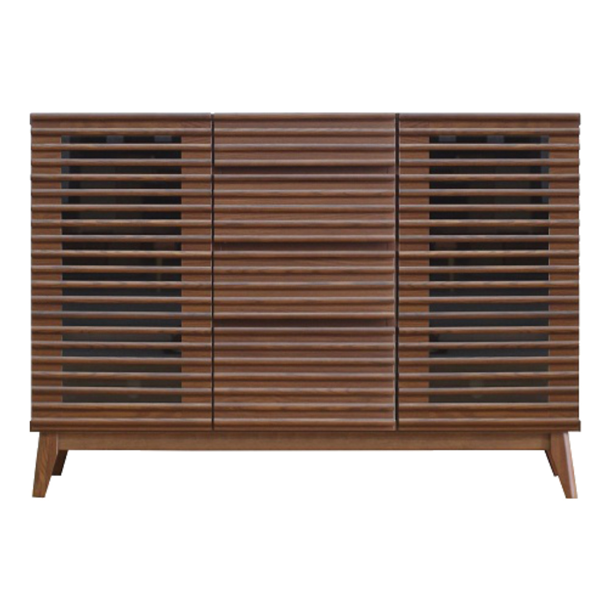 サイドボード 幅120cm 背面化粧 フルスライドレール 完成品 ( 棚 ラック 引き出し A4対応 収納 可動棚 テレビ台 リビングボード 4段 省スペース ナチュラル ブラウン お掃除ロボット対応 ) 【ブラウン】 ブラウン