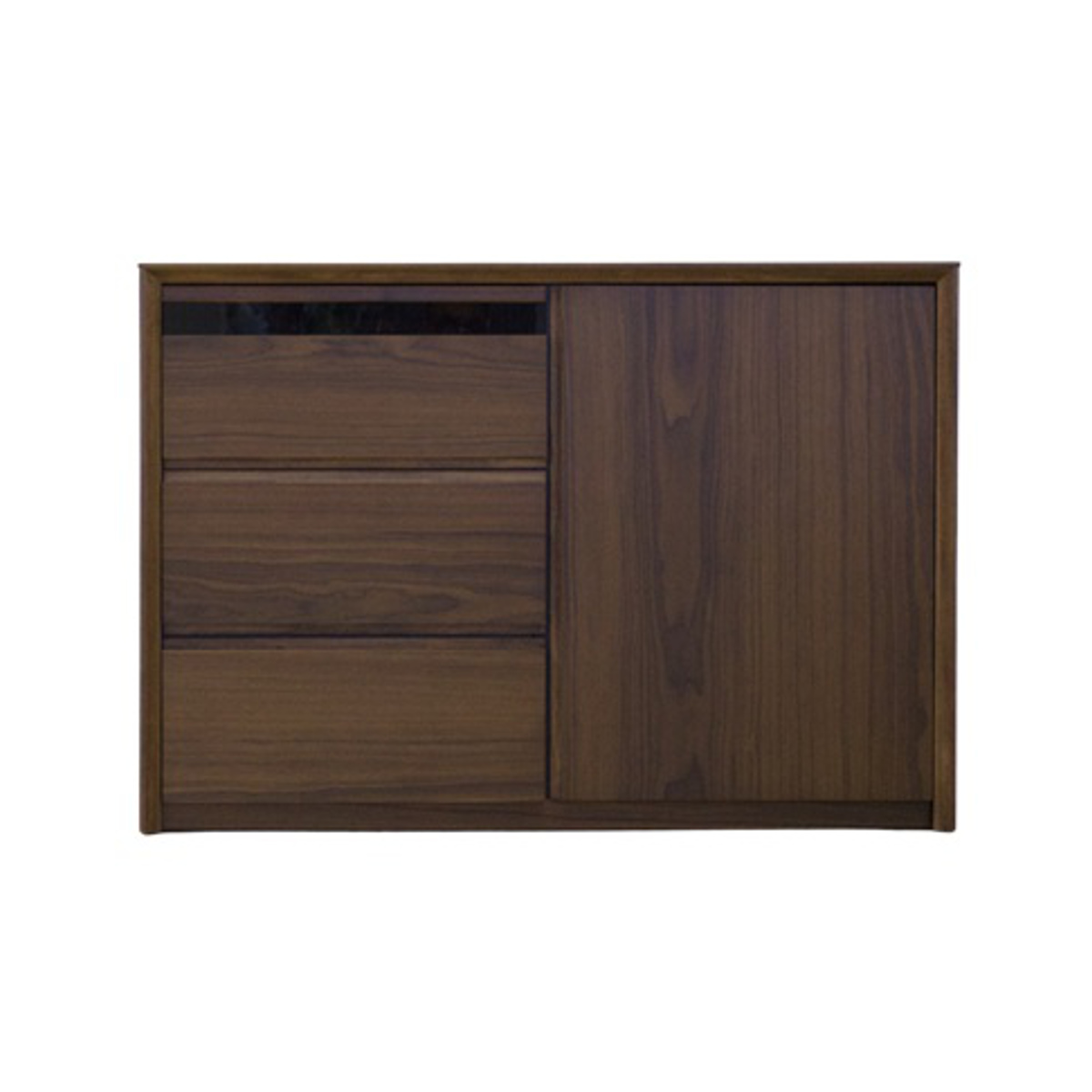 サイドボード 幅100cm 背面化粧 フルスライドレール 完成品 ( 棚 ラック 引き出し スライドレール 省スペース 引出し リビングボード ハイタイプ ウォールナット ナチュラル ) 【ウォールナット】 ウォールナット