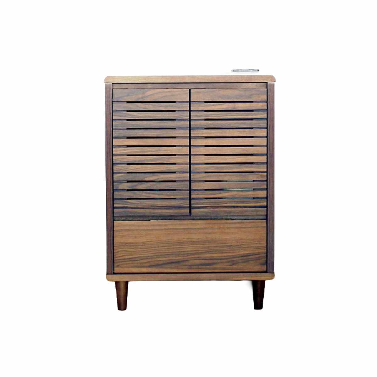 キャビネット 幅60cm 2口コンセント付 背面化粧 リモコンOK 天然木 完成品 ( 棚 ラック 引出し 扉収納 リビングボード 省スペース お掃除ロボット対応 ナチュラル ウォールナット ) 【ウォールナット】 ウォールナット