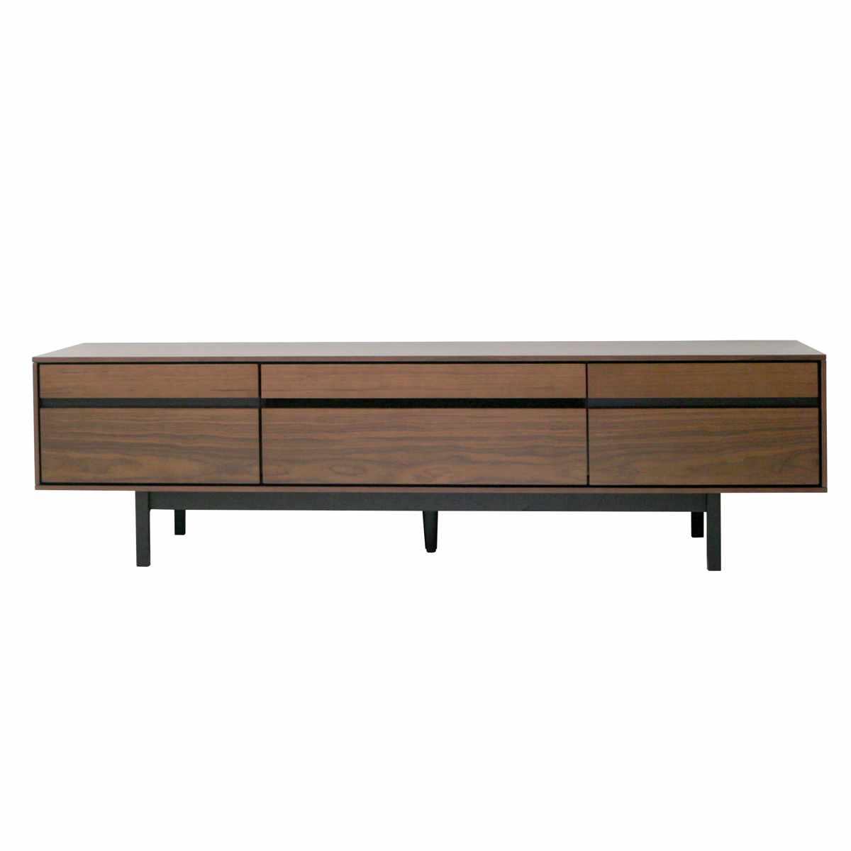 テレビ台 幅150cm 脚付き リモコンOK 天然木 完成品 ( ローボード 引出し ラック 棚 収納 フラップ扉 リビングボード 省スペース お掃除ロボット対応 グレー ウォールナット ) 【ウォールナット】 ウォールナット