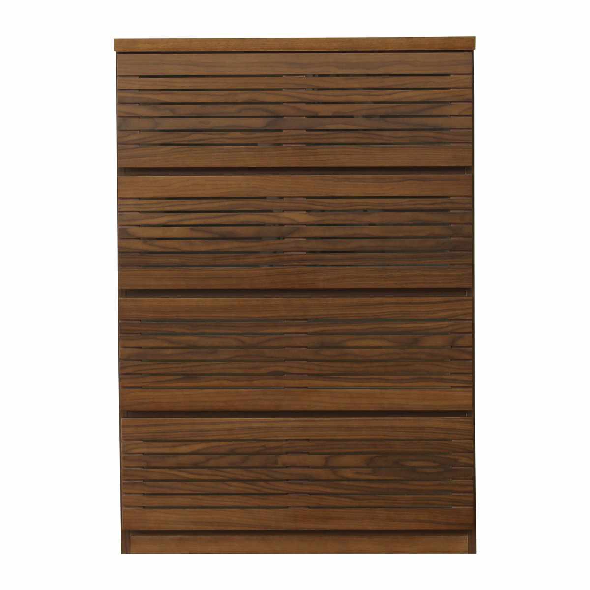 ハイチェスト 幅80cm 4段 フルオープン 天然木 完成品 ( チェスト ハイタイプ 衣類収納 棚 ラック フルスライドレール 木製 リビングボード 4杯 ナチュラル ウォールナット 背面化粧 桐 収納 ) 【ウォールナット】 ウォールナット