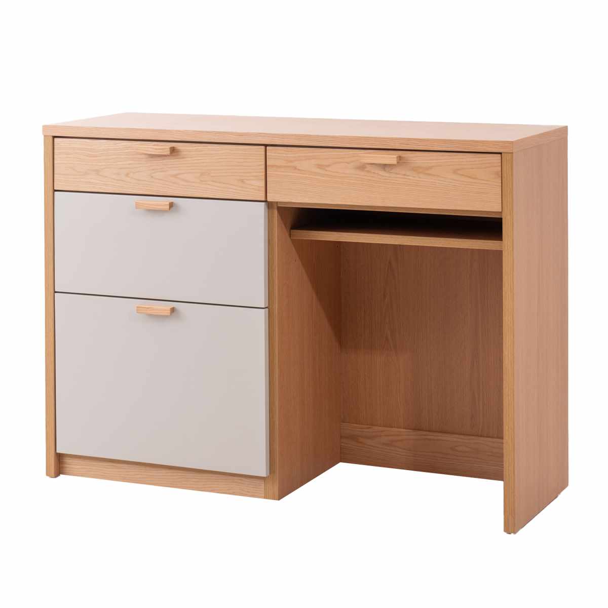 キッチンカウンター 幅120cm パステルカラー 背面化粧 完成品 ( カウンター キッチン 収納 フルスライドレール 木製 リビングボード ゴミ箱上 引き出し 3段4杯 可動棚 ベージュ グリーン ) 【ベージュ】 ベージュ