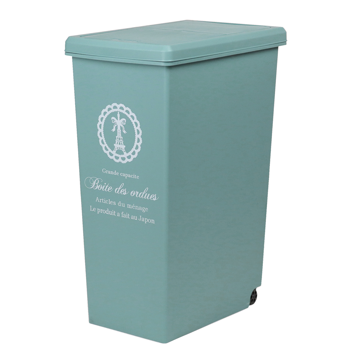 ゴミ箱 同色2個セット 30L スライドペール ふた付き エッフェル塔 ( ごみ箱 30リットル ダストボックス スリム 分別 キッチン スライド スライド式 蓋つき 大容量 プラスチック ペール 角型 縦型 フタ付き おしゃれ ) 【ブルー】 ブルー