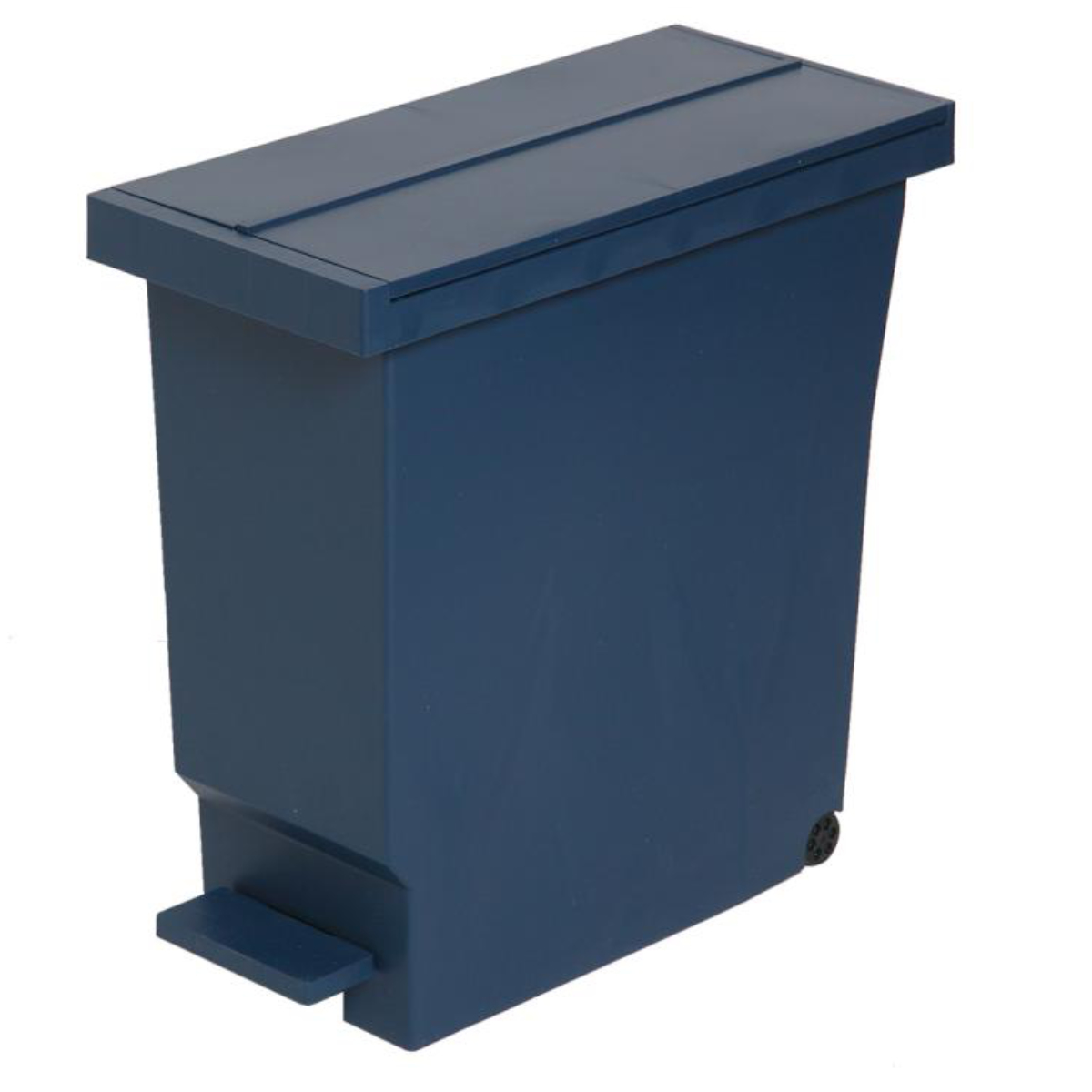 ゴミ箱 32L バタフライペダルペール ふた付き ( 45Lゴミ袋対応 45リットル袋対応 ごみ箱 32リットル 両開き 棚下 カウンター下 スリム 分別 ペダル式 シンプル キッチン 観音開き バタフライ ペール ) 【ナイトブルー】 ナイトブルー
