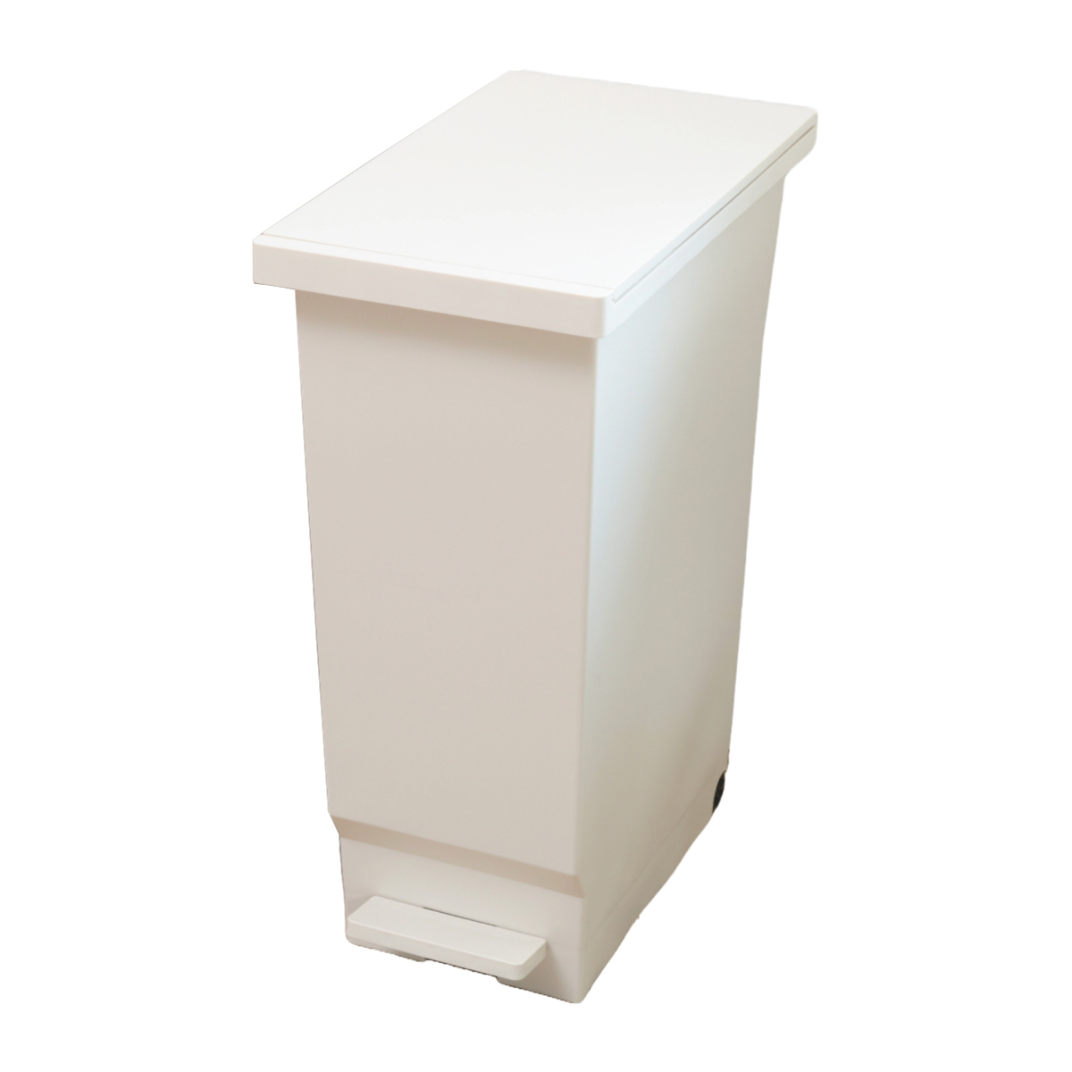 ゴミ箱 45L ペダルペール フタの開く向きを選べる パッキン付き ( ごみ箱 45リットル ペダル 左開き 右開き 変えられる 薄型 スリム 踏み蓋 ニオイ漏れ防止 キャスター付 マット カラー かわいい ) 【ホワイトティー】 ホワイトティー
