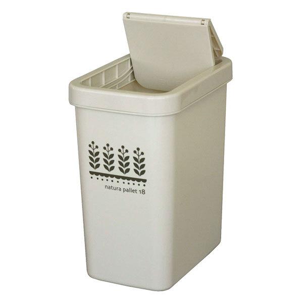 ゴミ箱 18L スライドペール ふた付き ( ごみ箱 18リットル スライド 蓋つき スリム ダストボックス キッチン プラスチック 18l ペール 角型 縦型 分別ゴミ箱 スライド式 フタ付き おしゃれ ナチュラル ) 【ベージュ】 ベージュ
