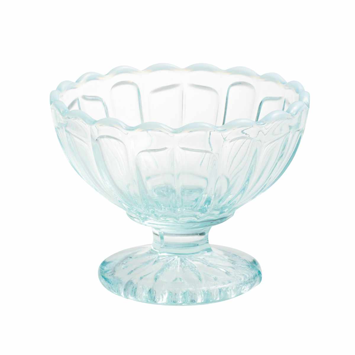 廣田硝子 丸 フラッペ 雪の花 ( デザート 食器 うつわ 器 グラス ガラス 日本製 ブルー 古代色 脚付き 小鉢 おしゃれ かわいい レトロ デザートボウル パフェグラス アイスカップ プリンアラモード 花 ) 【ブルー】 ブルー