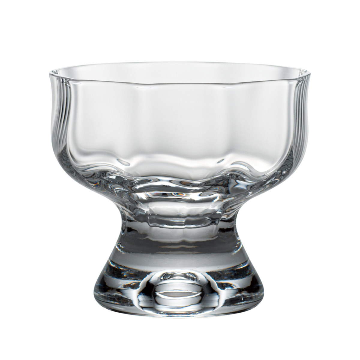 廣田硝子 グラス BYRON サンデー アンバー クリア モール ( ガラス 日本製 デザート 食器 うつわ 器 デザート食器 275ml 脚付き デザートカップ おしゃれ かわいい レトロ デザートボウル パフェグラス アイスカップ ) 【クリア】 クリア