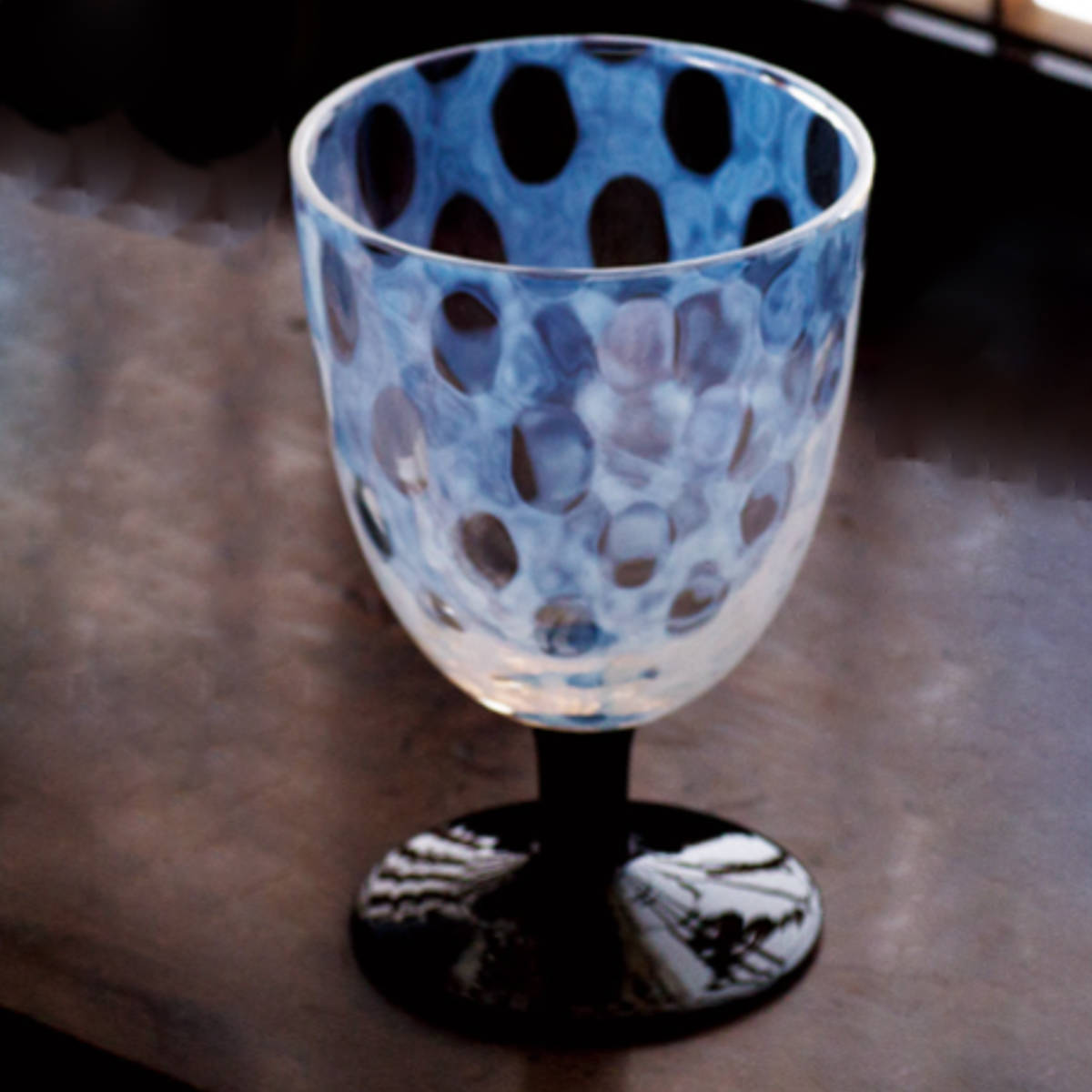 廣田硝子 グラス ソーダ氷コップ 市松 水玉 十草 黒 クリア ( ガラス 日本製 盃 酒器 デザート 食器 コップ おしゃれ 大正浪漫硝子 レトロ ) 【水玉×黒】 水玉×黒