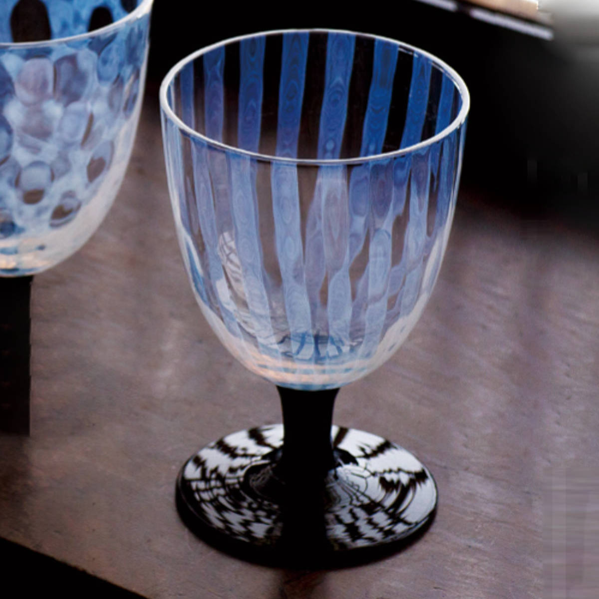 廣田硝子 グラス ソーダ氷コップ 市松 水玉 十草 黒 クリア ( ガラス 日本製 盃 酒器 デザート 食器 コップ おしゃれ 大正浪漫硝子 レトロ ) 【十草×黒】 十草×黒