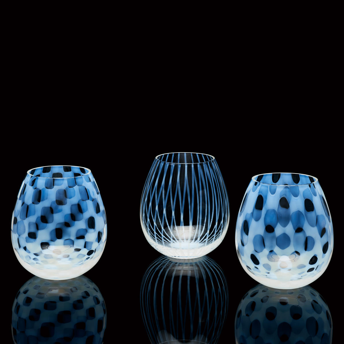 廣田硝子 グラス 350ml 花蕾 大正浪漫 karai 十草 市松 水玉 3個セット ( ガラス 日本製 コップ タンブラー カップ 桐箱入り ギフトセット おしゃれ 大正浪漫硝子 レトロ ワイングラス ハイボール ロック 酒 日本酒 )