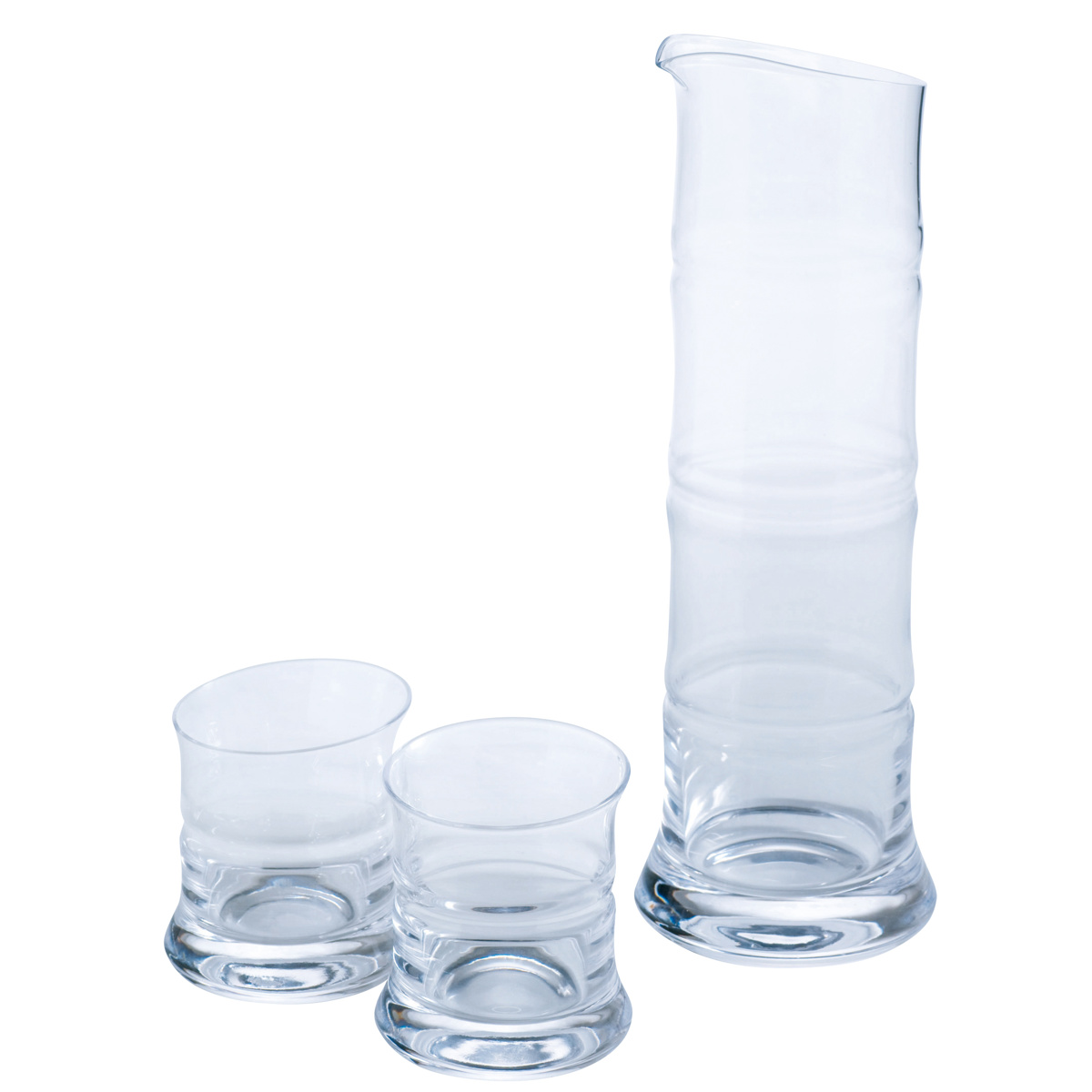 廣田硝子 酒器 酒器揃 大 青竹 金竹 氷竹 ( ガラス 日本製 2合 長注器 ぐいのみ おちょこ お猪口 銚子 徳利 グラス コップ 竹 bamboo おしゃれ ギフト プレゼント 贈り物 ) 【氷竹】 氷竹