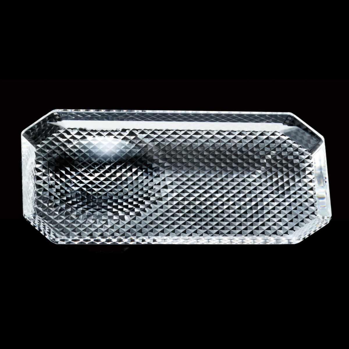 廣田硝子 皿 さゆる 醤油・薬味皿 ( ガラス 日本製 お皿 プレート ガラスプレート 江戸切子 角型 長方形 おしゃれ スタイリッシュ シンプル モダン ) 【魚子】 魚子