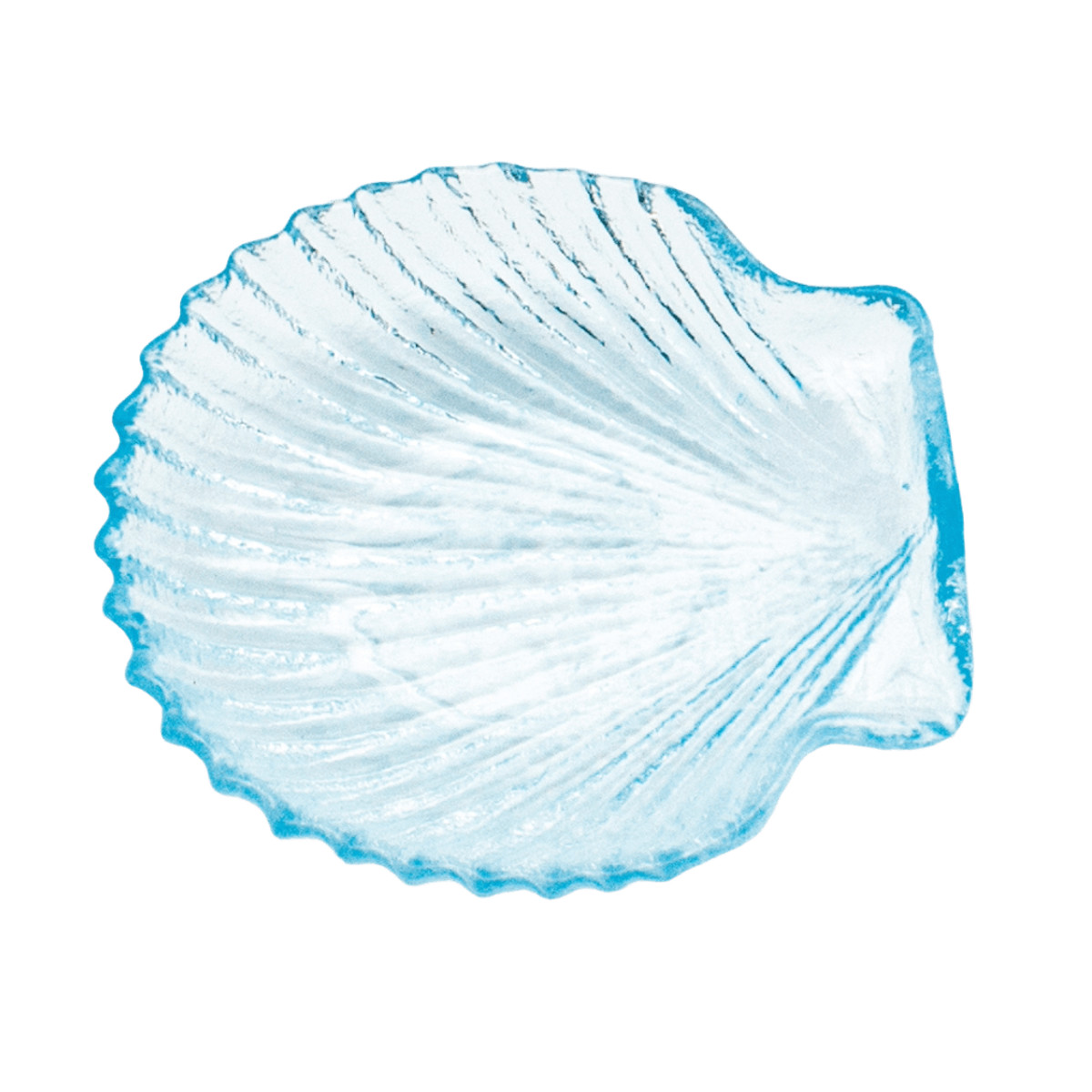 廣田硝子 鉢 シェル 豆皿 クリアカラー ( ガラス 日本製 お皿 プレート 薬味 醤油 皿 小さい おしゃれ かわいい 副菜 お菓子 デザート フルーツ ) 【ブルー】 ブルー