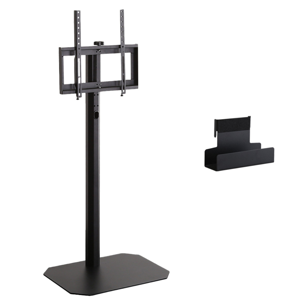 テレビスタンド ハイタイプ Rosalie 32~65インチ対応 ハードディスクホルダーセット 首振り 壁寄せ ( 耐震 テレビ台 コーナー型 スイング 壁面 壁掛け風 240度回転 高さ調整可能 コーナー ) 【ブラック】 ブラック