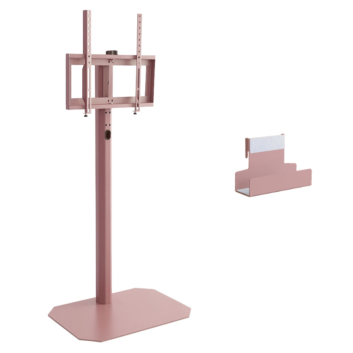 テレビスタンド ハイタイプ Rosalie 32~65インチ対応 ハードディスクホルダーセット 首振り 壁寄せ ( 耐震 テレビ台 コーナー型 スイング 壁面 壁掛け風 240度回転 高さ調整可能 コーナー ) 【ピンク】 ピンク