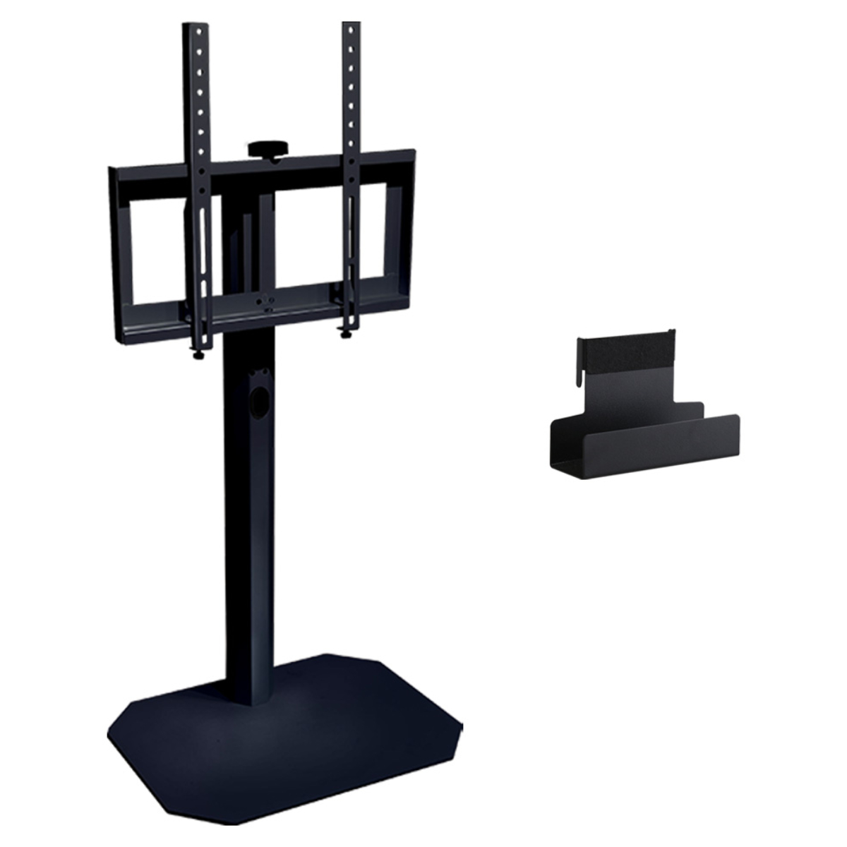 テレビスタンド ロータイプ Rosalie 32~65インチ対応 ハードディスクホルダーセット 首振り 壁寄せ ( 耐震 テレビ台 コーナー型 スイング 壁面 壁掛け風 240度回転 高さ調整可能 コーナー ) 【ブラック】 ブラック