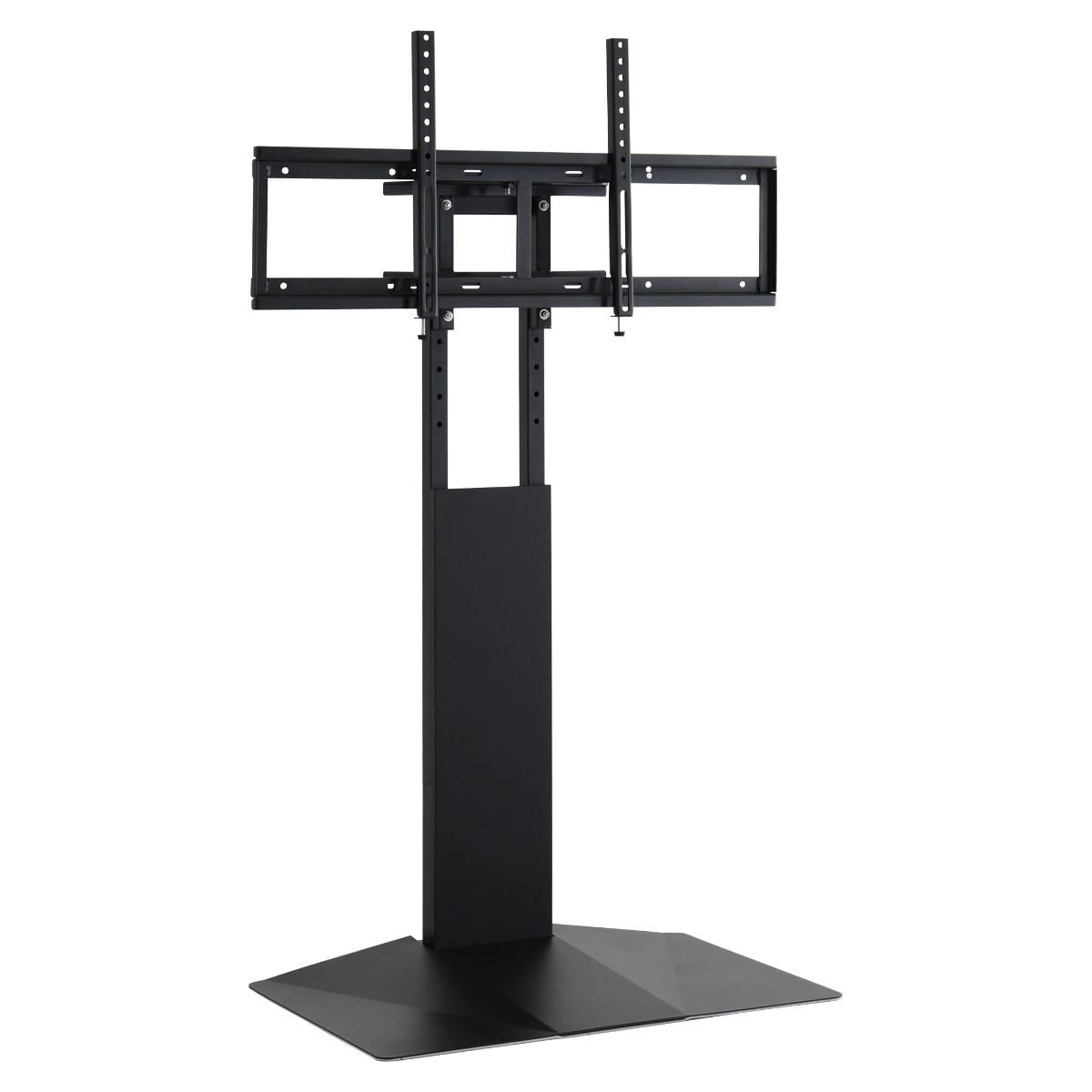 テレビスタンド 43~85型対応 省スペース 耐震 ( テレビ台 スタンド 壁寄せ 高さ調節 スイング 左右200度スイング ハードディスクホルダー付 5段階高さ調節 ブラック ホワイト ) 【ブラック】 ブラック