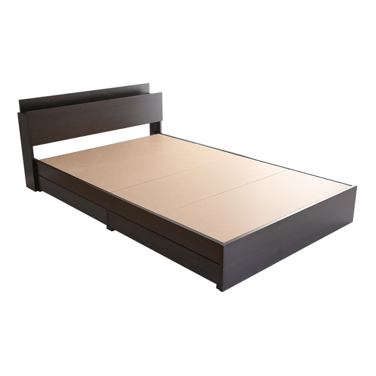 引出し付ベッド シングル 宮棚 2口コンセント付 ( ベッド チェスト 収納付き コンセント付き 引出し 2杯 棚付き 寝具 ベット ブラックオーク オーク ウォールナット ホワイトオーク ) 【ブラックオーク】 ブラックオーク