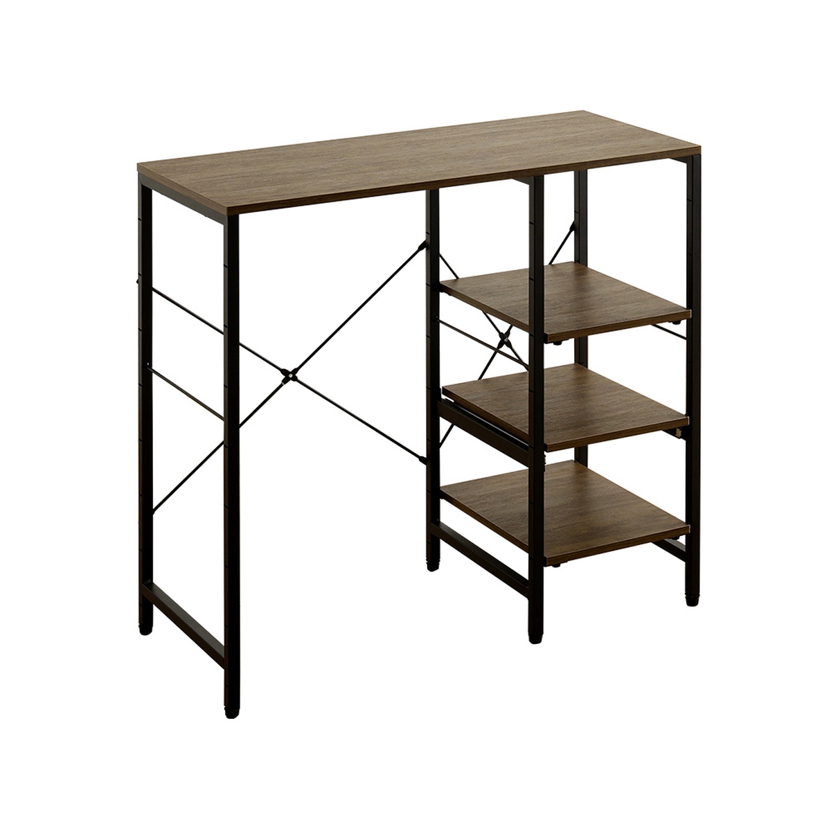 ゴミ箱上ラック 幅90.2cm 45L対応 家電収納 スライド棚 ( ラック ゴミ箱上 棚 分別 キッチン収納 レンジ台 可動棚 アジャスター付き ウォールナット シャビーオーク ホワイトオーク ) 【ウォールナット】 ウォールナット