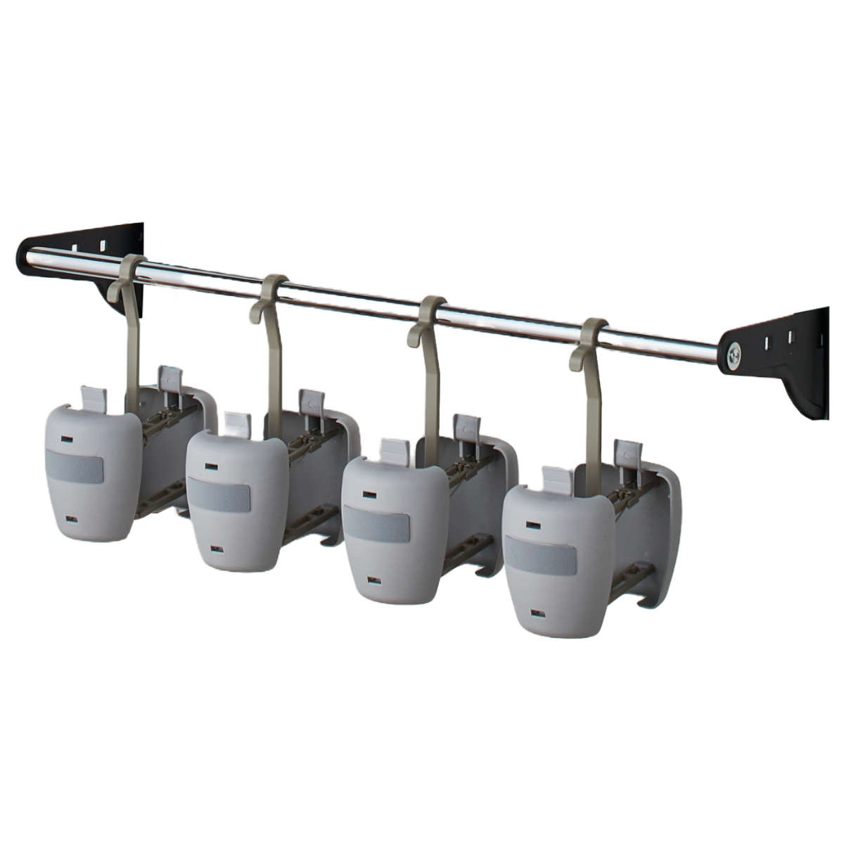 壁面収納 フィットラック専用パーツ ブーツハンガー 幅45cm ( フィットラック W45cm パーツ オプション 部品 DIY ブーツ 収納 壁掛け ブーツホルダー 4足 吊り下げ シューズラック 浮かせる収納 可動棚 オープンラック ) 【ブラック】 ブラック