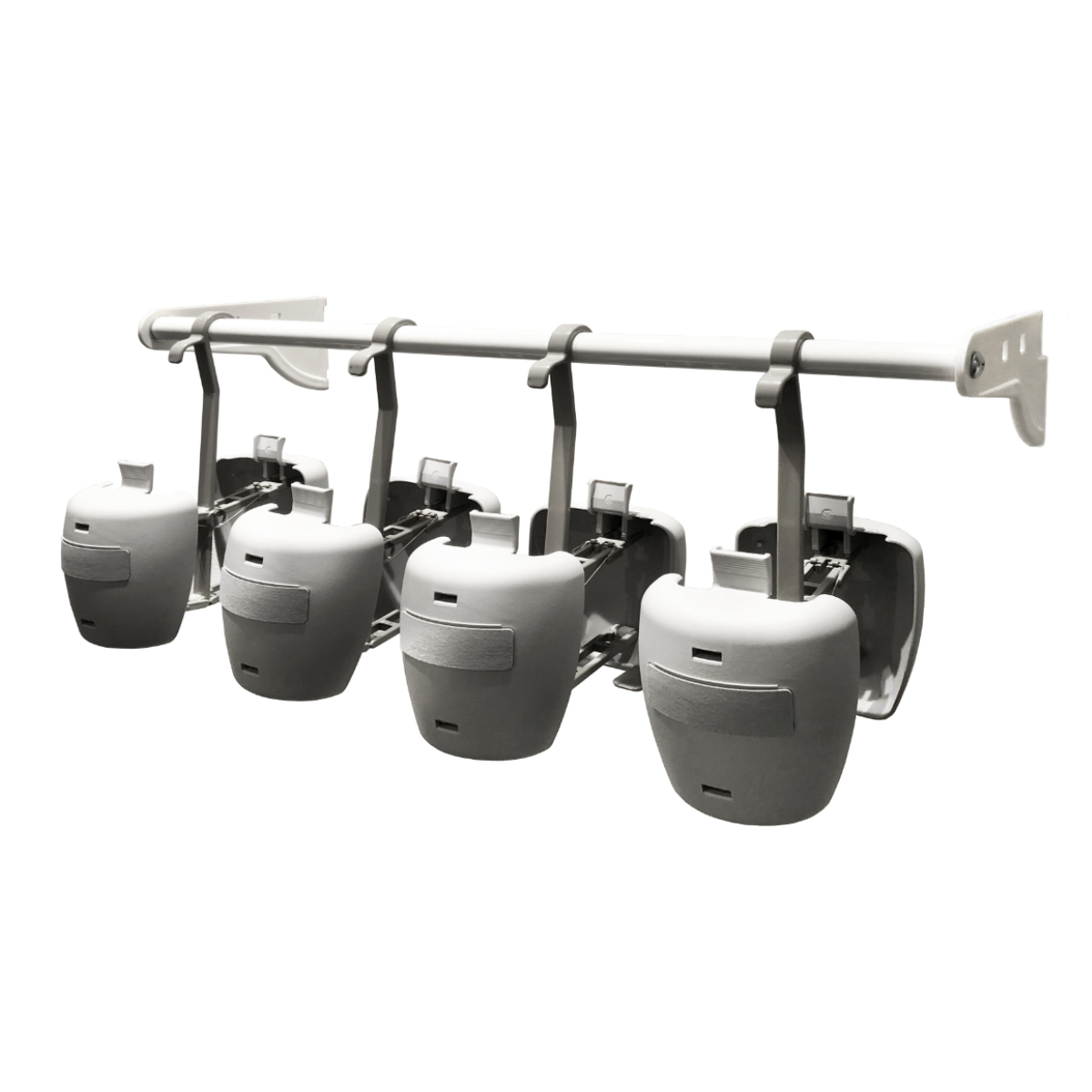 壁面収納 フィットラック専用パーツ ブーツハンガー 幅75cm ( フィットラック W75cm パーツ オプション 部品 DIY ブーツ 収納 壁掛け ブーツホルダー 4足 吊り下げ シューズラック 浮かせる収納 可動棚 オープンラック ) 【ホワイト】 ホワイト