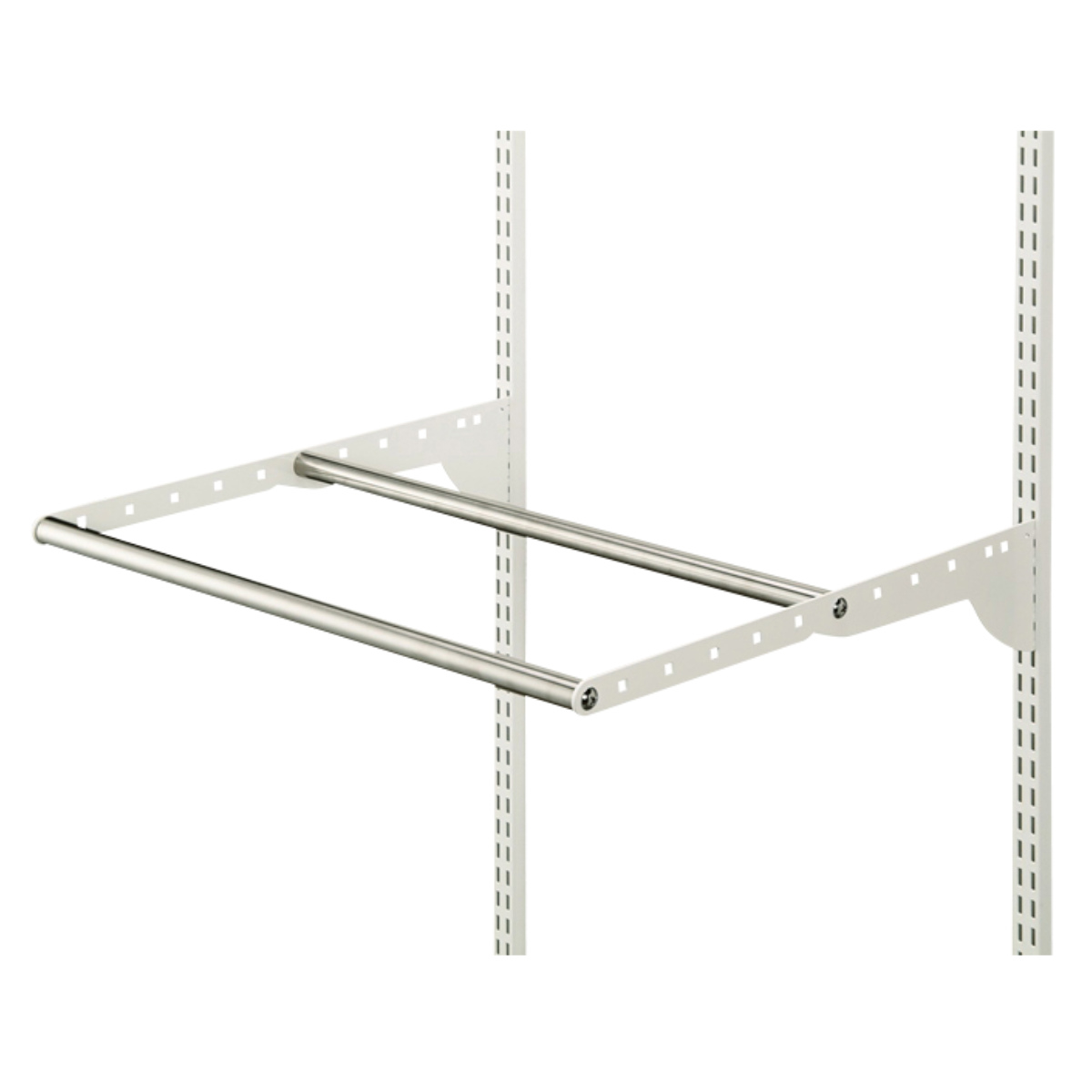 DIY パイプ 2本 WPセット 幅45cm 奥行60cm ( ハンガーラック フィットラック パイプハンガー 壁付け 収納 壁面収納 衣類収納 大容量 吊り下げ収納 収納スペース 有効活用 壁掛け ラック 引っ掛け 玄関収納 ) 【ホワイト】 ホワイト