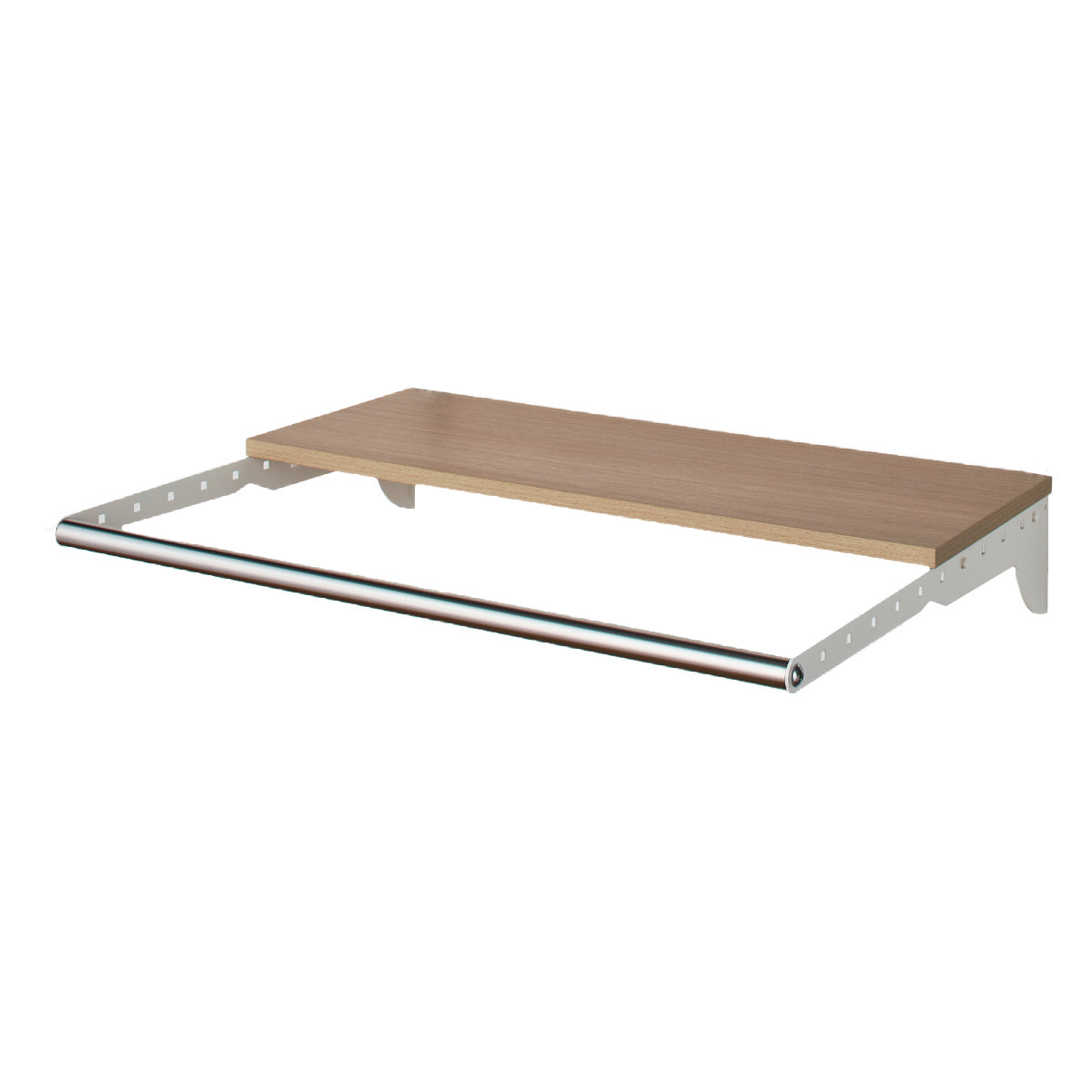 壁面収納 フィットラック ランドリー棚セット 幅60×奥行60cm 棚板奥行30cm ( 棚 ラック パイプ付き DIY 収納 ランドリーラック 洗濯機上 可動棚 洋服掛け ハンガー掛け 有効活用 収納スペース 壁掛け 壁面 洗濯 ランドリー ) 【ホワイト×ブラウン】 ホワイト×ブラウン