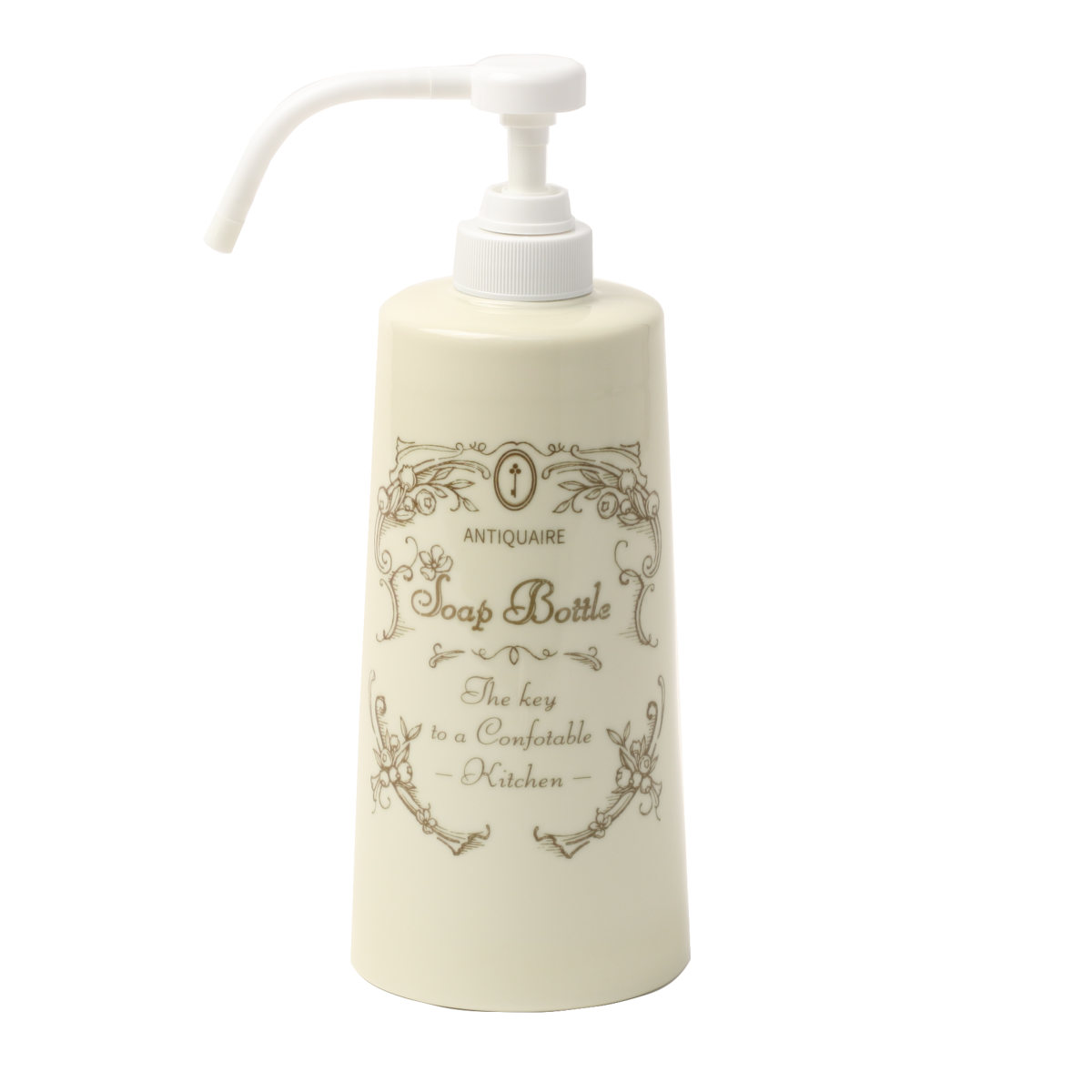 石鹸ボトル 600ml アンティケール キッチン ソープボトル 陶器 ( ディスペンサー ボトル 洗剤 ソープ 詰替えボトル 詰め替え用 600 日本製 陶器製 ハンドソープ アルコール ロングノズル プッシュ 容器 リキッド ポンプ 大容量 ) 【ベリー】 ベリー