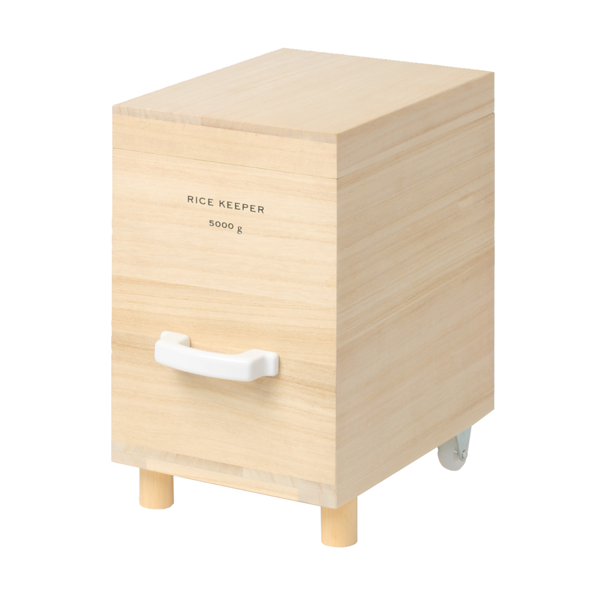ライスストッカー 技物専科 米びつ 5kg用 キャスター付き 桐製 日本製 ( 米櫃 こめびつ ライスボックス キャスター 保存容器 おすすめ 5kg 5キロ 桐 和風 桐製米びつ お米 収納 保存 ストッカー キッチン スリム すき間 隙間 )