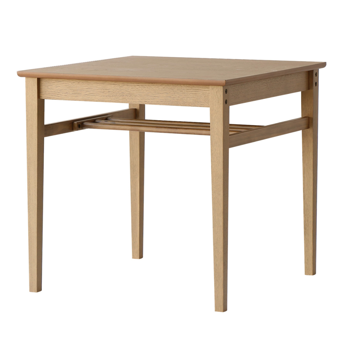 ダイニングテーブル 幅75cm Rasic 木製 正方形 （ コンパクト テーブル ダイニング 食卓 2人掛け 天板下 収納 棚 オーク 木目調  おしゃれ 北欧風 シンプル ）