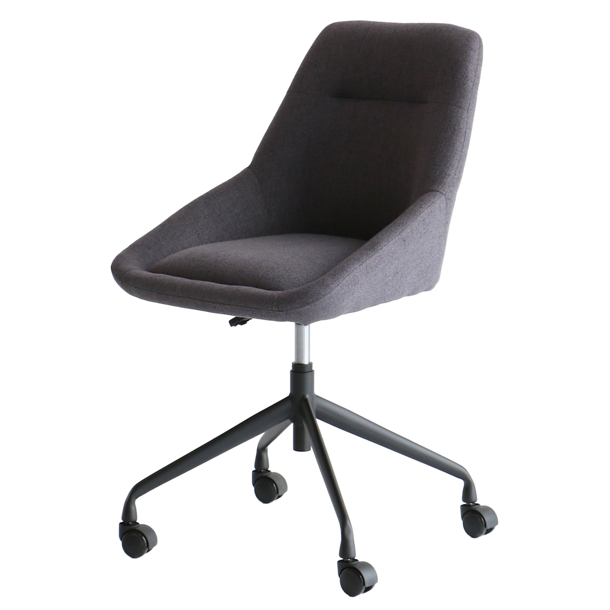 オフィスチェア 昇降式 座面高47.5~54.5cm puff ( デスクチェア 椅子 チェア 高さ調節 肘なし アームレス ファブリック キャスター付き 学習椅子 イス いす 事務所 会社 オフィス 回転 勉強椅子 学習チェア ) 【グレー】 グレー