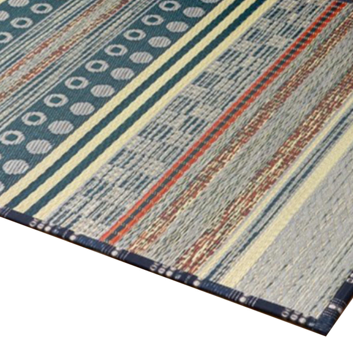 ラグ い草 F月ごよみ 95×150cm ( 国産 上敷き い草ラグ 敷物 マット い草マット い草カーペット カーペット 長方形 国産い草 ござ コンパクト 天然素材 消臭 調湿 日本製 すべり止め 夏ラグ 夏用ラグ 裏貼り 和室 リビング ) 【ブルー】 ブルー