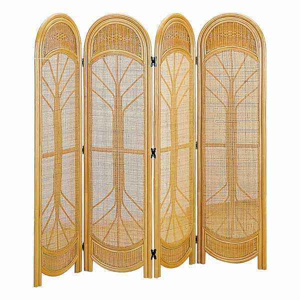 衝立 4連 ラタン スクリーン 籐家具 高さ160cm （ 衝立 間仕切り