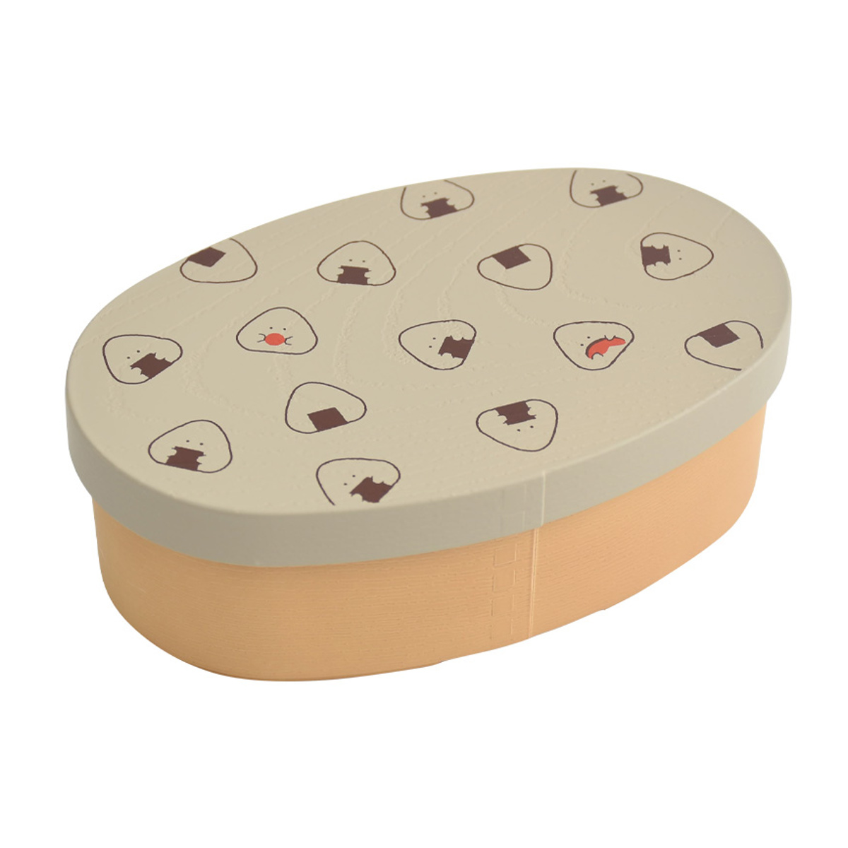 弁当箱 475ml ぎゅっとおにぎりさん 抗菌ランチBOX ( ランチボックス レンジ対応 食洗機対応 一段 小判型 日本製 レンジOK 食洗機OK 弁当 お弁当 抗菌 抗菌加工 ランチバンド付き ) 【グレー】 グレー