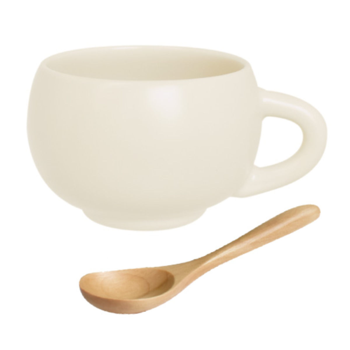 スープカップ スプーン付き 300ml maru 陶磁器 ( 食洗機対応 電子レンジ対応 スープマグ スープボウル マグ カップ スープ ポタージュ カフェオレ シリアルボウル デザートカップ おしゃれ ) 【オフホワイト】 オフホワイト