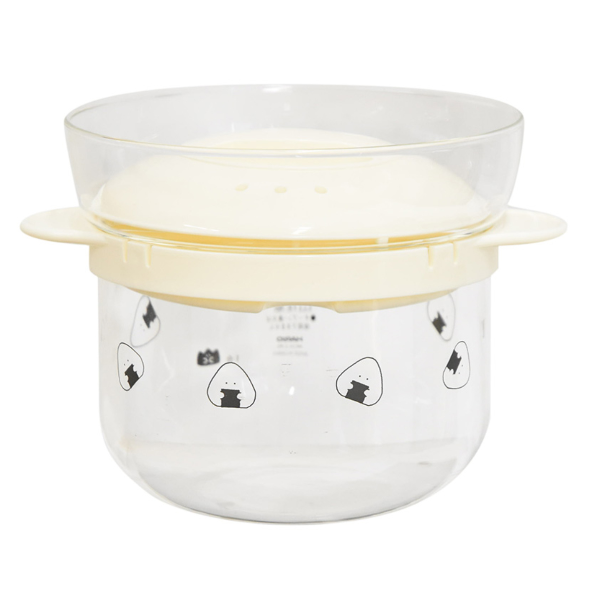 電子レンジ用炊飯器 1~2合 ぎゅっとおにぎりさん ガラスのレンジご飯釜 ( 炊飯 1合 2合 電子レンジ調理器 レンジ調理 炊飯器 ガラス製 食洗機対応 一合 二合 二合炊き 電子レンジ専用調理器 電子レンジ料理 電子レンジ調理 ) 【ホワイト】 ホワイト