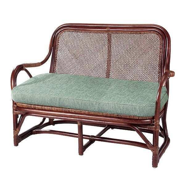 9/23まで販売籐ソファ2人掛けラタン製ラブチェアー幅130cm