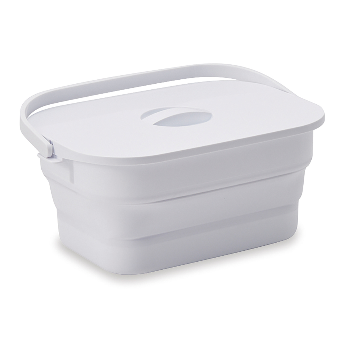 【めざましテレビで紹介】バケツ 折りたためる つけ置き洗いバケツ 7L 洗濯板 蓋つき 角型 ( 当店限定カラー ベージュ ISETO 伊勢藤 折りたたみバケツ ソフトタブ つけ置き洗い ふた付き シリコン 洗濯板付き 落とし蓋 日本製 ) 【ホワイト】 ホワイト