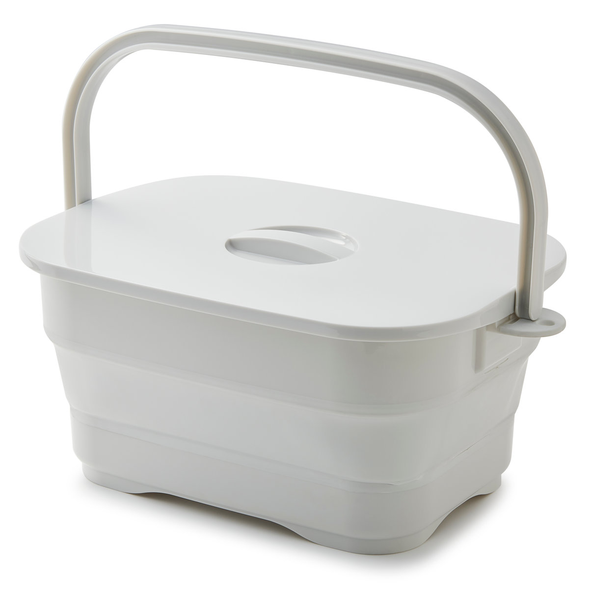 バケツ 折りたためる つけ置き洗いバケツ 16L 洗濯板 蓋つき 角型 ( ISETO 伊勢藤 折りたたみバケツ ソフトタブ つけ置き洗い ふた付き シリコン 洗濯板付き 落とし蓋 日本製 折り畳み 大容量 持ち手付き アウトドア ) 【グレー】 グレー