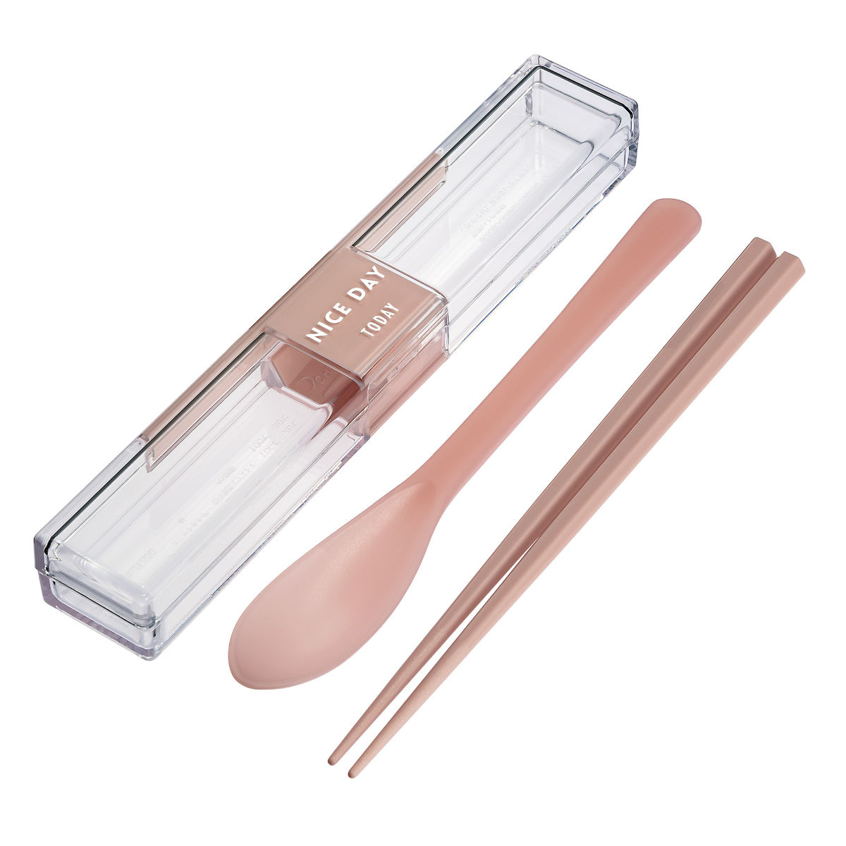 コンビセット とっても強いケース入り箸&スプーン 18.0cm ( カトラリーセット お箸 食洗機対応 大人 女子 食洗機OK 18cm 18センチ 抗菌加工 弁当 お弁当 携帯用 ) 【ピンク】 ピンク