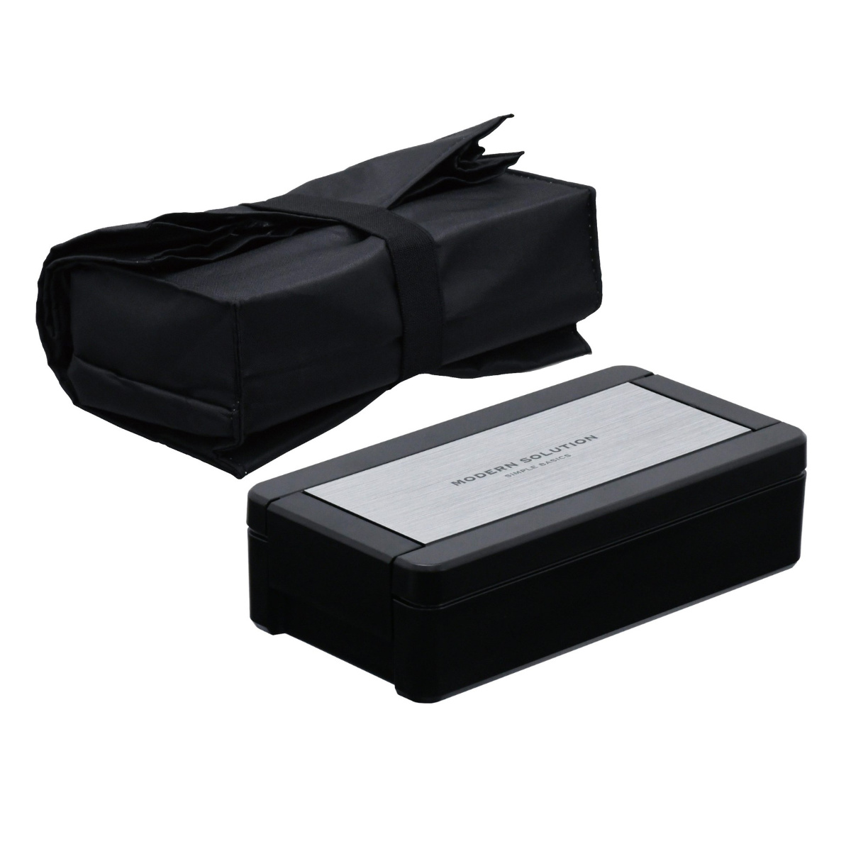 弁当箱 1段 850ml パッキン一体式 イージーケアランチボックス 箸 保冷バッグ付 ( お弁当箱 ランチボックス レンジ対応 食洗機対応 一段 大容量 スリム 男子 レンジOK 食洗機OK お弁当 弁当 仕切り付き お箸付き 男性 メンズ ) 【シルバー】 シルバー